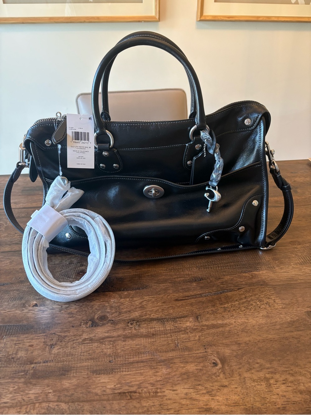 NWT Coach Rhyder Satchel Bag 38 in Black
